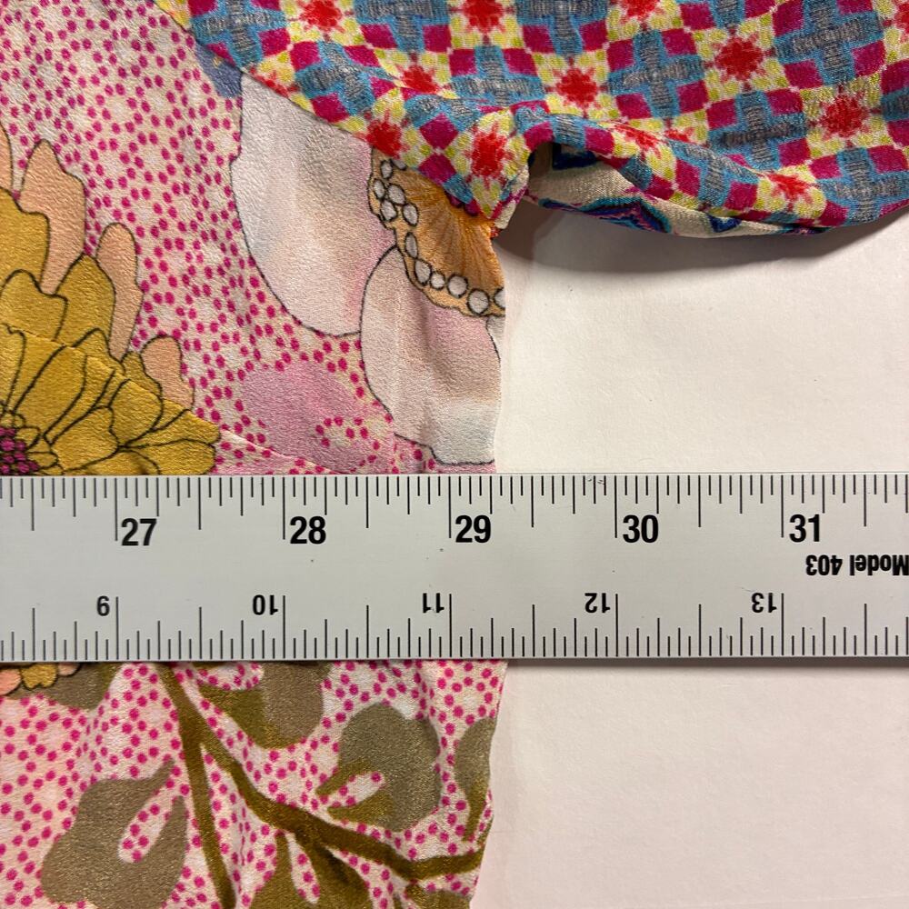 Johnny Was Patchwork Patterned Top 3X 100% Silk P… - image 4